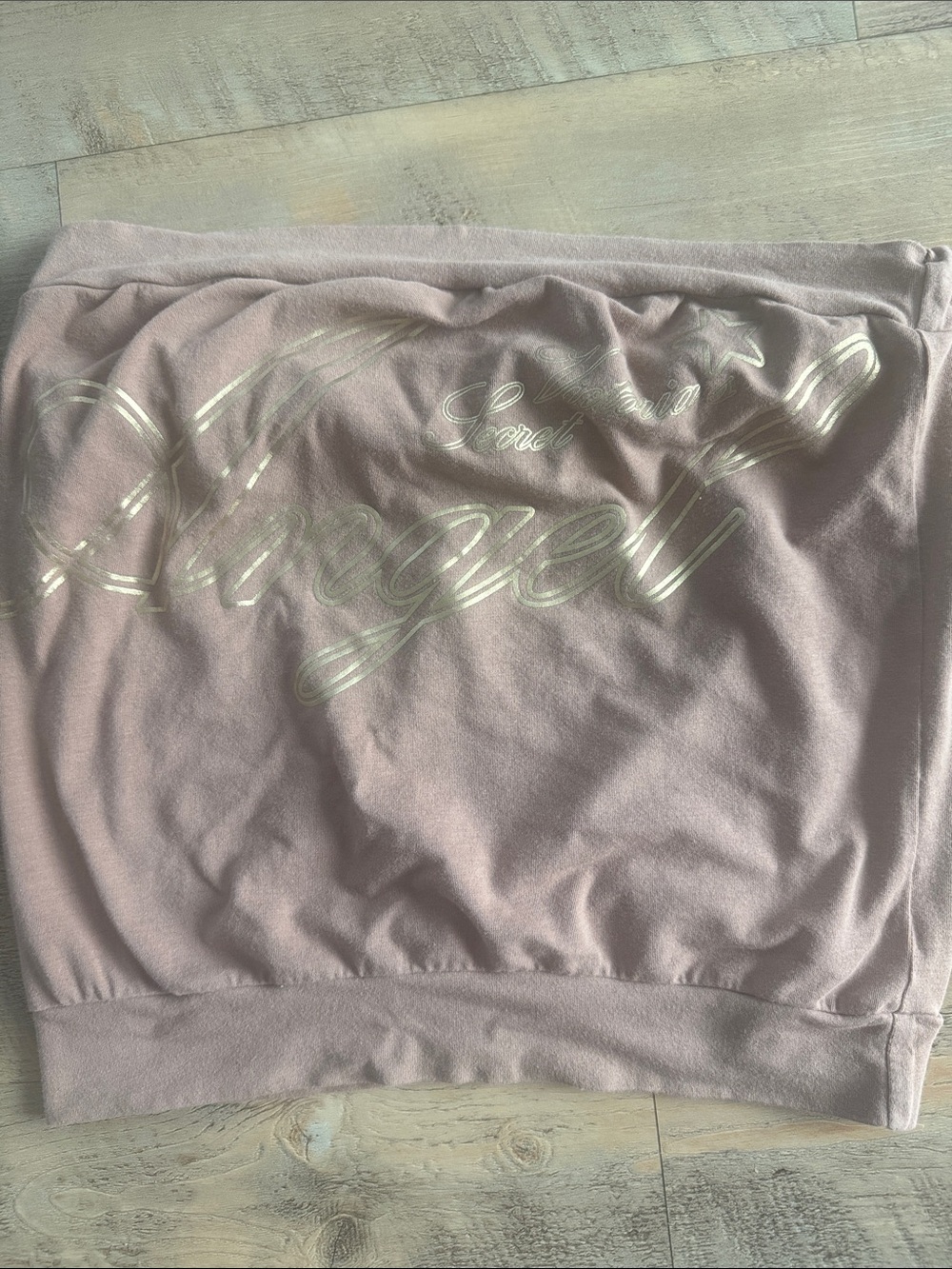 Victoria Secret Tan Strapless Angel Graphic Tube Top